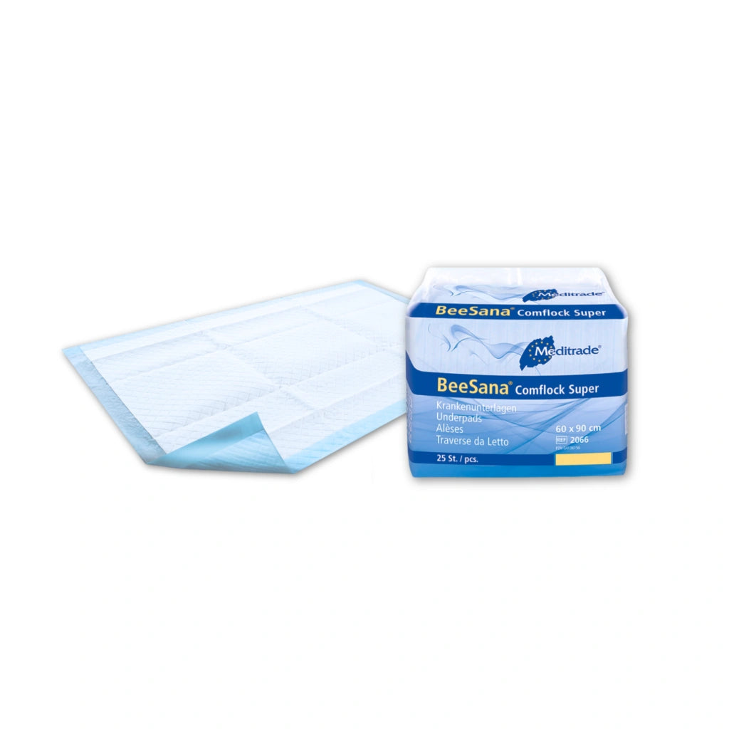 Eine Packung Krankenunterlagen mit einer Unterlage als Vorschau.